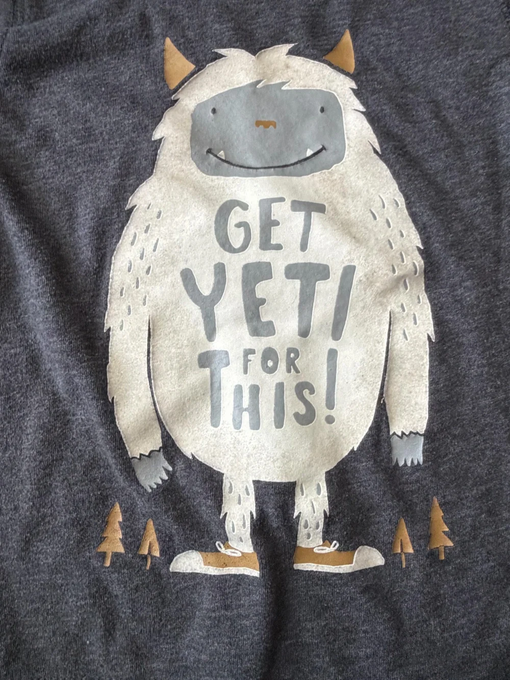 Carter's Heather Gray Long-Sleeve Shirt with Yeti Graphic